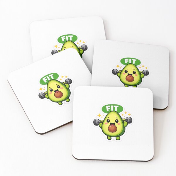 Item preview, Avocado Fit Sticker – Healthy, Happy Cartoon designed and sold by KDB Art.
