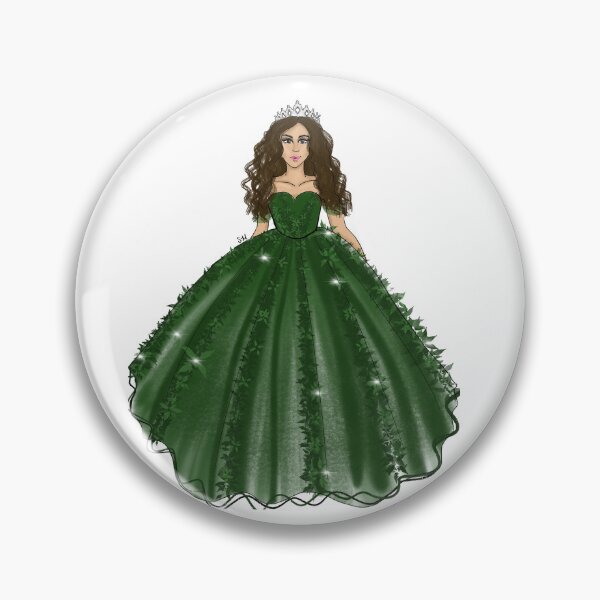 Item preview, Green Emerald Quince Girl Illustration with Tiara designed and sold by SMillustrations.