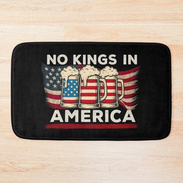 Item preview, No Kings in America Quote with American Flag Beer Mugs – Vintage Patriotic Americana Art designed and sold by flagylART.