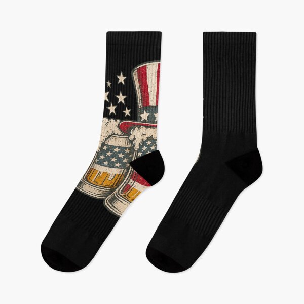 Item preview, Uncle Sam Hat with American Flag Beer Mugs – Vintage Patriotic Americana Art designed and sold by flagylART.