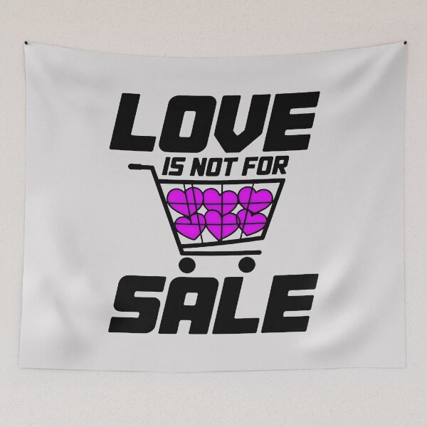 Item preview, Love is Not for Sale Heart Shopping Cart Aesthetic Art designed and sold by SplashTastic.