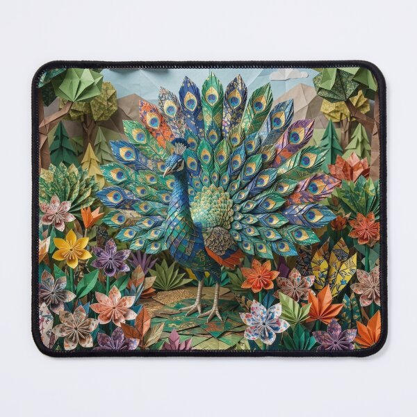 Item preview, Origami Peacock in Flower Garden designed and sold by Tridentulus.