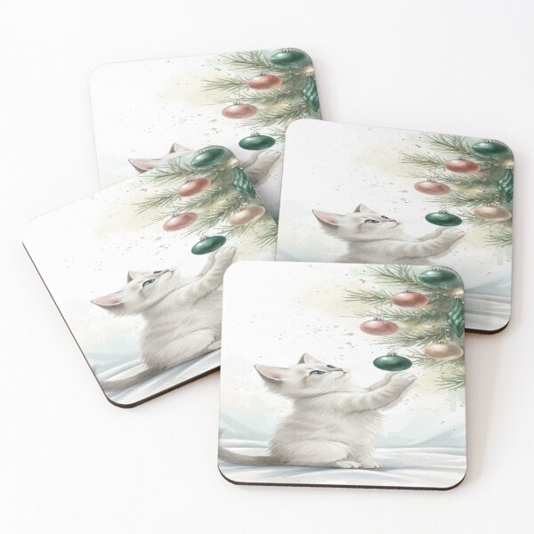 Item preview, Christmas Tree, Merry Christmas,Cat playing with the Christmas Tree  designed and sold by Artfullyforever.