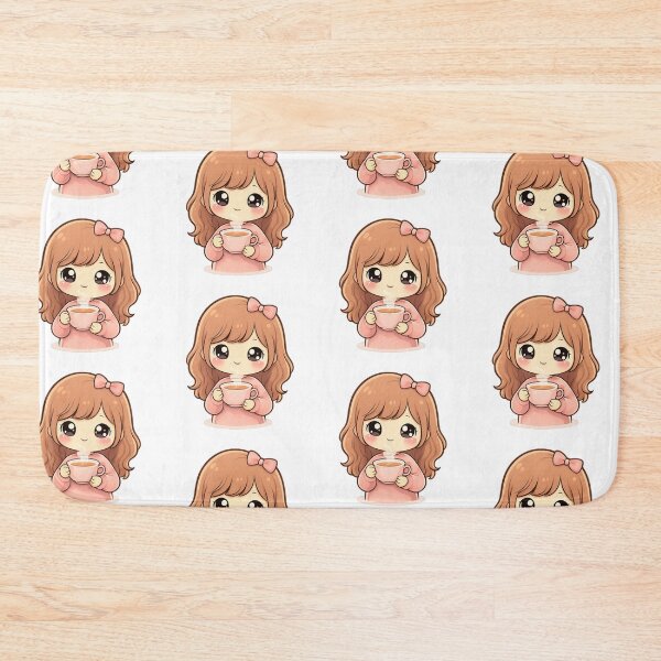 Item preview, Cute Kawaii Girl Drinking Tea Illustration | Cozy Chibi Coffee Girl Art for Stickers, T-Shirts & Digital Products designed and sold by CozyPops.