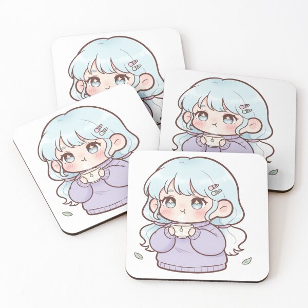 Item preview, Cute Kawaii Coffee Girl Illustration | Cozy Pastel Chibi Character for Stickers & POD designed and sold by CozyPops.