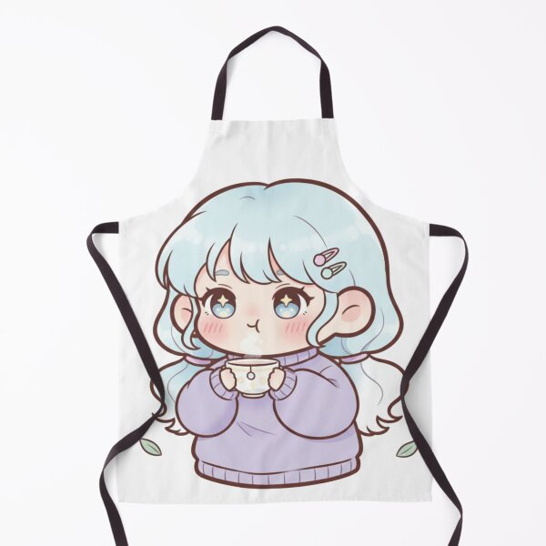 Item preview, Cute Kawaii Coffee Girl Illustration | Cozy Pastel Chibi Character for Stickers & POD designed and sold by CozyPops.