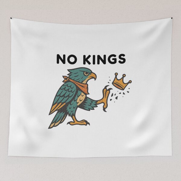Item preview, No Kings Statement Bird Illustration – Anti Monarchy Freedom Artwork designed and sold by flagylART.