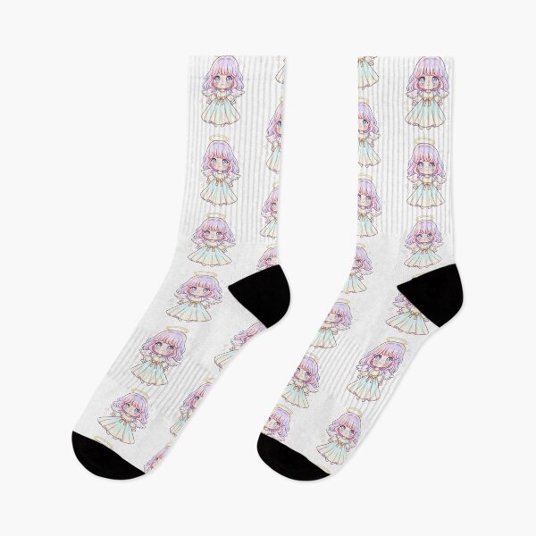 Item preview, Cute Kawaii Angel Girl Illustration | Pastel Chibi Angel with Halo & Wings designed and sold by CozyPops.