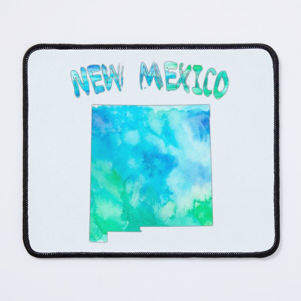 Item preview, New Mexico State Watercolor Map - Vibrant Turquoise & Teal Edition designed and sold by mashmosh.