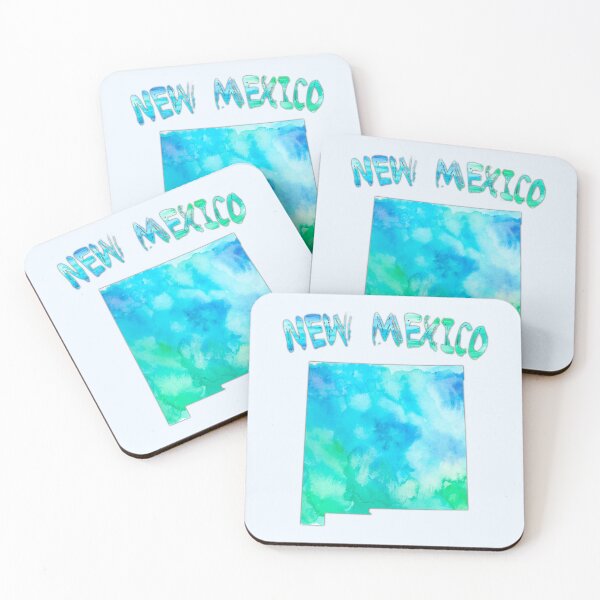Item preview, New Mexico State Watercolor Map - Vibrant Turquoise & Teal Edition designed and sold by mashmosh.