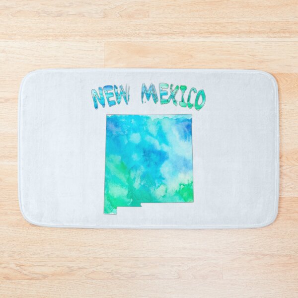 Item preview, New Mexico State Watercolor Map - Vibrant Turquoise & Teal Edition designed and sold by mashmosh.