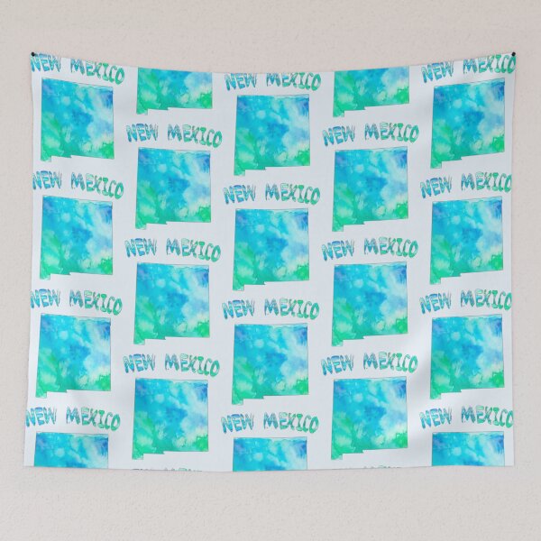 Item preview, New Mexico State Watercolor Map - Vibrant Turquoise & Teal Edition designed and sold by mashmosh.