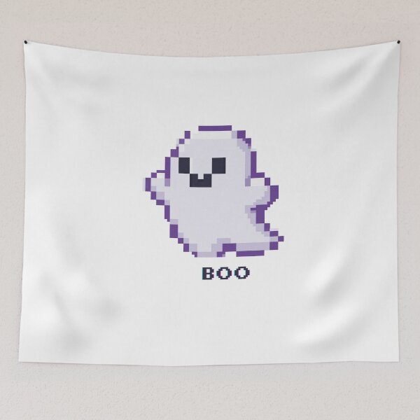 Item preview, Cute Pixel Ghost Boo – Kawaii 8-Bit Halloween Pixel Art Design designed and sold by Kstyle93.