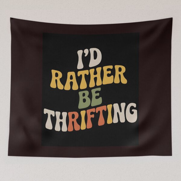 Item preview, Vintage I’d Rather Be Thrifting Retro Typography Shirt designed and sold by Viktorio Art Shop.