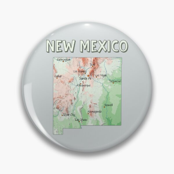 Item preview, New Mexico State Topographic Map & Cities designed and sold by mashmosh.
