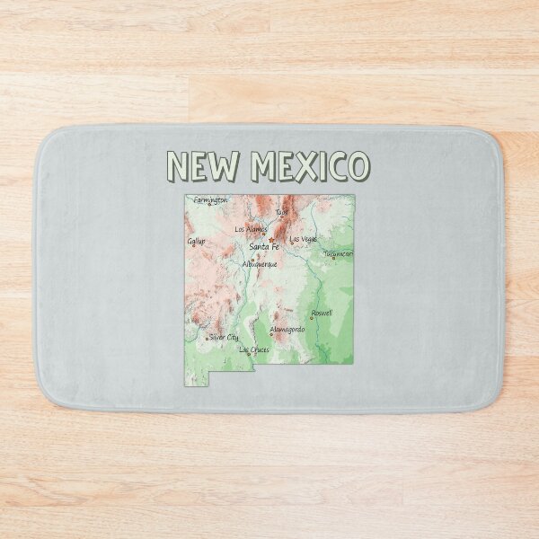 Item preview, New Mexico State Topographic Map & Cities designed and sold by mashmosh.