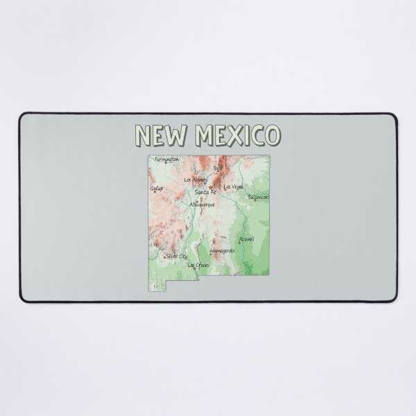 Item preview, New Mexico State Topographic Map & Cities designed and sold by mashmosh.