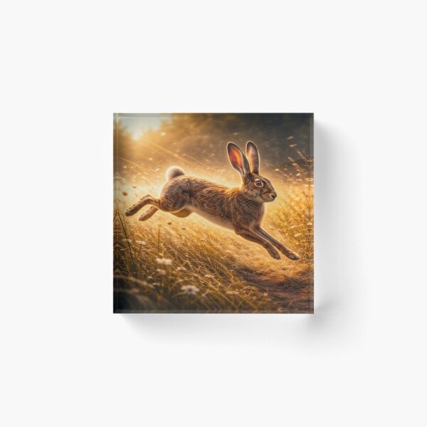 Item preview, Brown Hare – Meadow Sprint Wildlife Art designed and sold by GeoWild Designs.