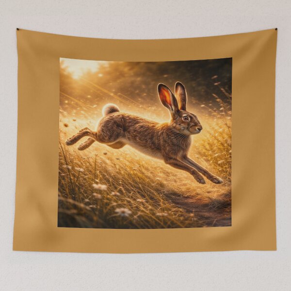 Item preview, Brown Hare – Meadow Sprint Wildlife Art designed and sold by GeoWild Designs.