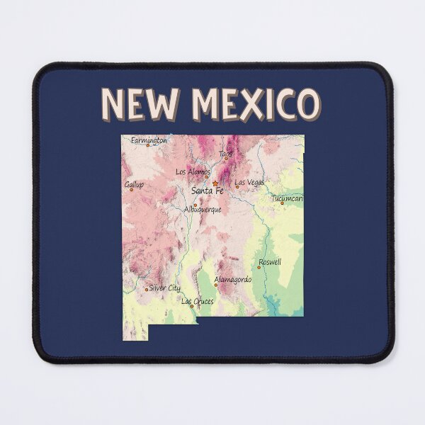Item preview, Vintage New Mexico Map Illustration, New Mexico Topographic Map Art designed and sold by mashmosh.