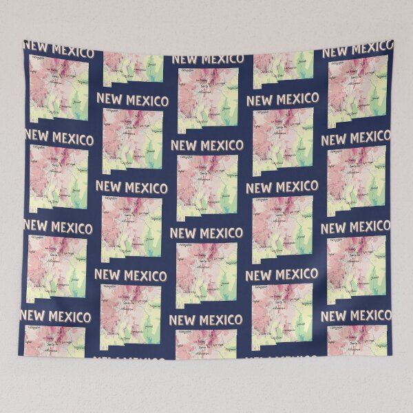 Item preview, Vintage New Mexico Map Illustration, New Mexico Topographic Map Art designed and sold by mashmosh.