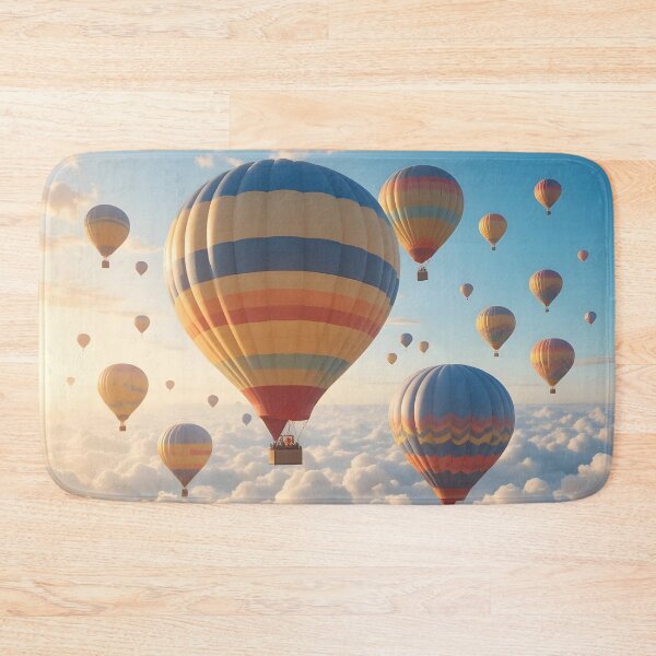 Item preview, Hot Air Balloons Floating in a Sunny Sky – Dreamy Nature Illustration designed and sold by GeetArtHouse.