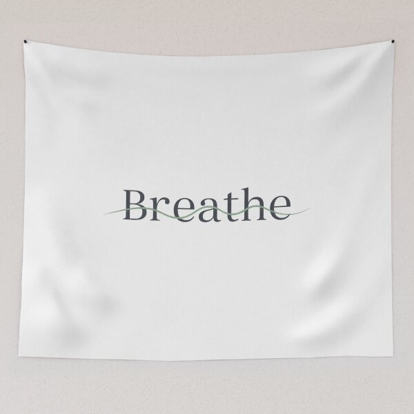 Item preview, Breathe — Calm Mindfulness Quote Art with Flowing Line Design designed and sold by creativeshouse.
