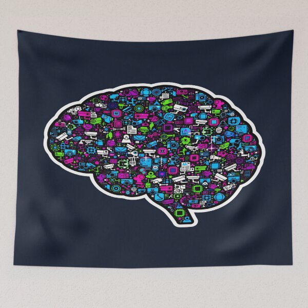 Item preview, Digital Hivemind Brain - AI Surveillance Mosaic designed and sold by Dakson Design - Fantasy Art.