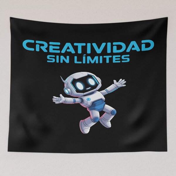Item preview, Creatividad Sin Límites - Limitless Creativity Cute Robot designed and sold by Dakson Design - Fantasy Art.