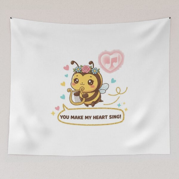 Item preview, You Make My Heart Sing - Cute Valentine Bee Illustration designed and sold by sma44.