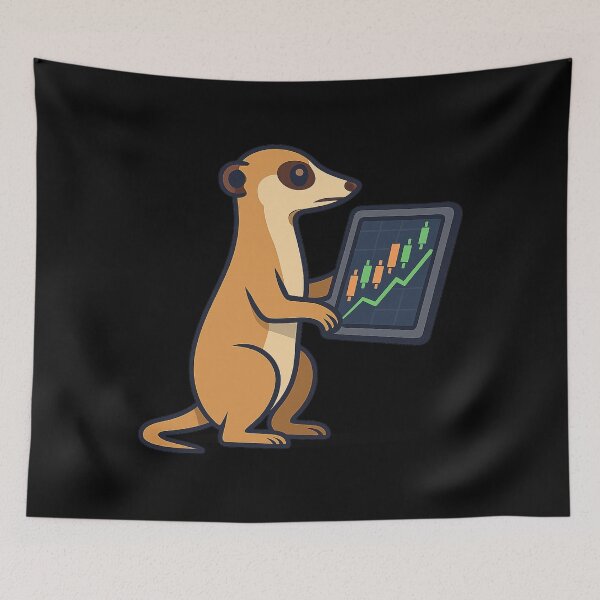 Item preview, Meerkat Watching Stock Charts - Funny Financial Design designed and sold by MKreative Studio.