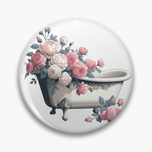 Item preview, lovely vintage bath with pink roses designed and sold by nicnacc.