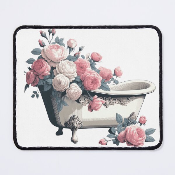 Item preview, lovely vintage bath with pink roses designed and sold by nicnacc.