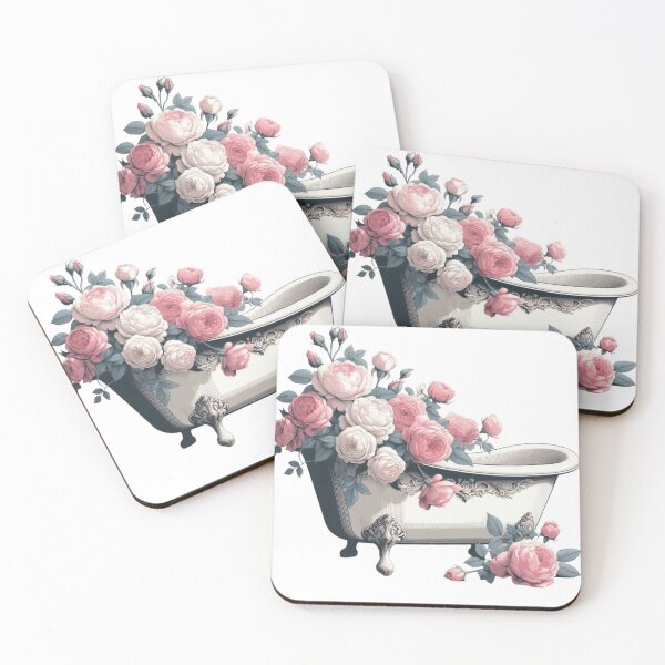 Item preview, lovely vintage bath with pink roses designed and sold by nicnacc.