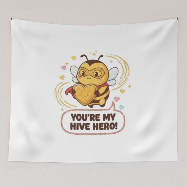Item preview, You're My Hive Hero - Cute Valentine Bee Illustration designed and sold by sma44.