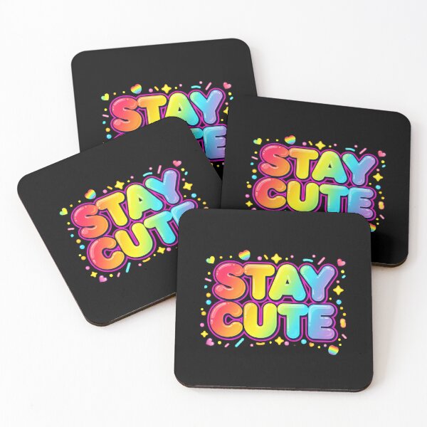Item preview, Stay Cute - Rainbow Bubble Y2K Typography designed and sold by Dakson Design - Fantasy Art.