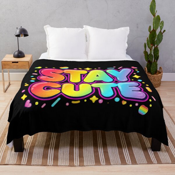Item preview, Stay Cute - Rainbow Bubble Y2K Typography designed and sold by Dakson Design - Fantasy Art.