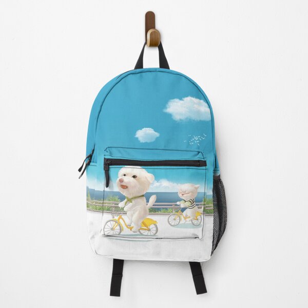 Item preview, Cycling by the Sea – Smiling Bichon & Bao Bao designed and sold by ZKOZKOHI.
