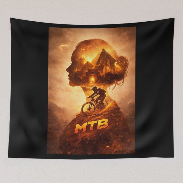 Item preview, MTB Spirit – Desert Rider Double Exposure Mountain Bike Art designed and sold by Fextreme.