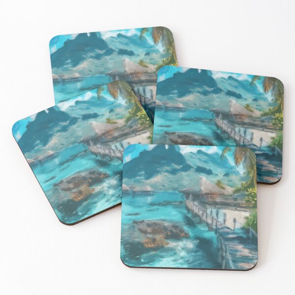 Item preview, Tropical Paradise – Overwater Bungalows and Turquoise Lagoon designed and sold by Keyblo-one.