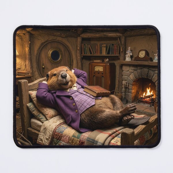 Item preview, Happy Beaver in His Cozy Lodge designed and sold by Tridentulus.