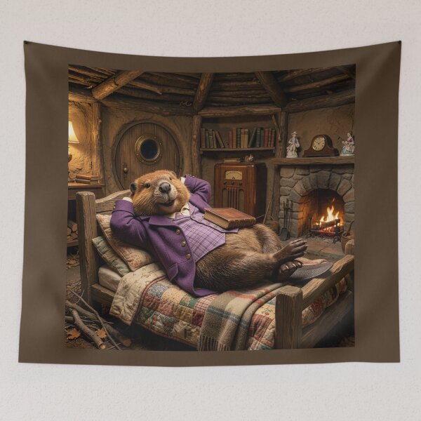 Item preview, Happy Beaver in His Cozy Lodge designed and sold by Tridentulus.