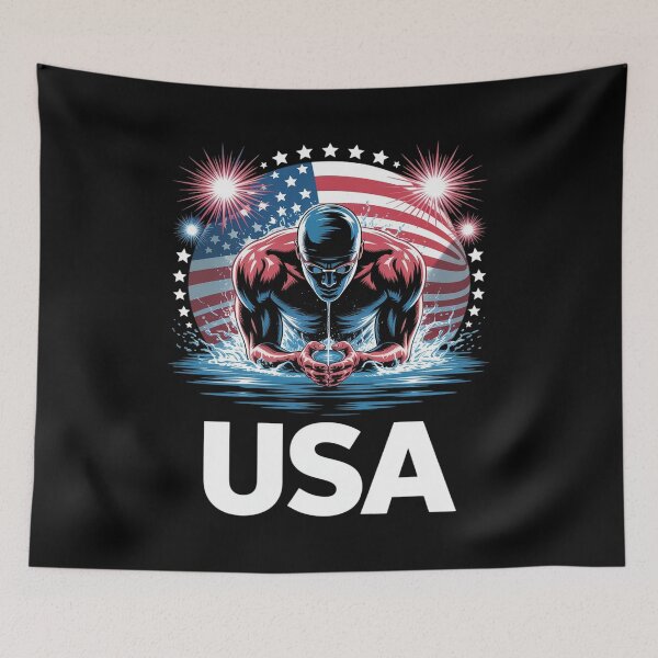 Item preview, Swimming United States Team Apparel American Flag Swimming  designed and sold by VerseFarm.