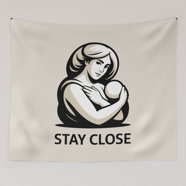 Item preview, Stay Close Emotional Motherhood Minimalist Illustration designed and sold by SplashTastic.