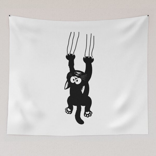 Item preview, Black Cat Holding On - Funny Gift Ideas designed and sold by SawaOne.