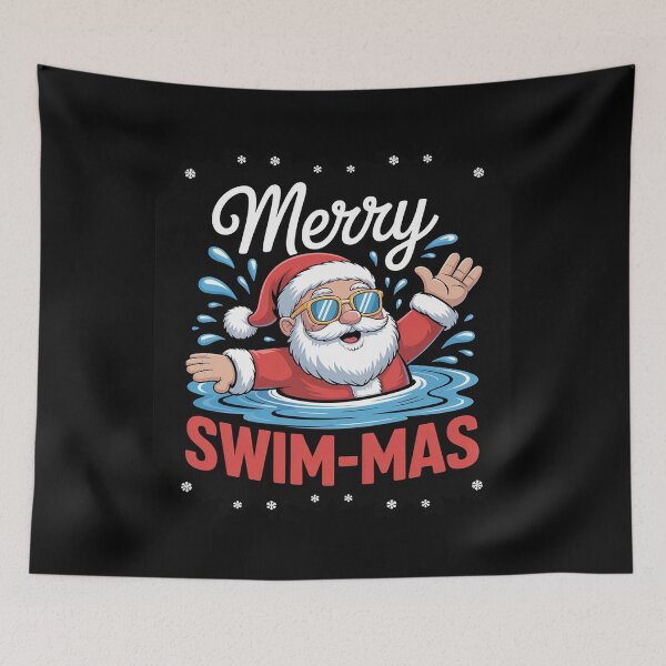 Item preview, Ugly Christmas Swimmer Merry Swim-Mas Santa Claus Swimming  designed and sold by VerseFarm.
