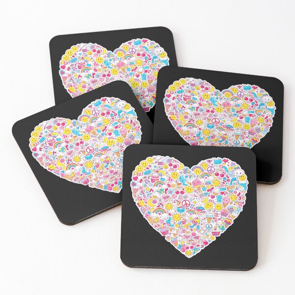 Item preview, Happy 90s Nostalgia Doodle Heart designed and sold by Dakson Design - Fantasy Art.