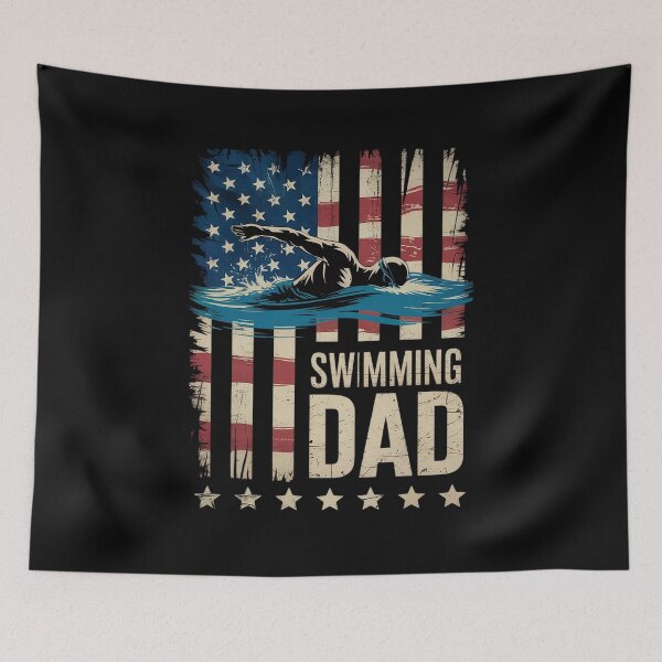 Item preview, USA American Flag - Swimming Dad  designed and sold by VerseFarm.