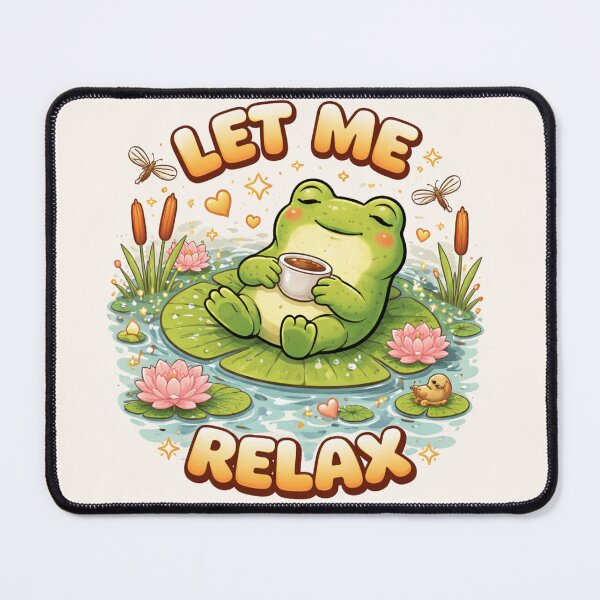 Item preview, Let Me Relax – Cute Frog Coffee Chill Illustration designed and sold by goodcrystals.