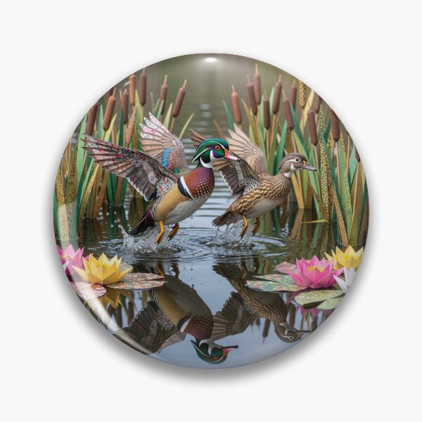 Item preview, Origami Wood Ducks in Cattail Pond designed and sold by Tridentulus.